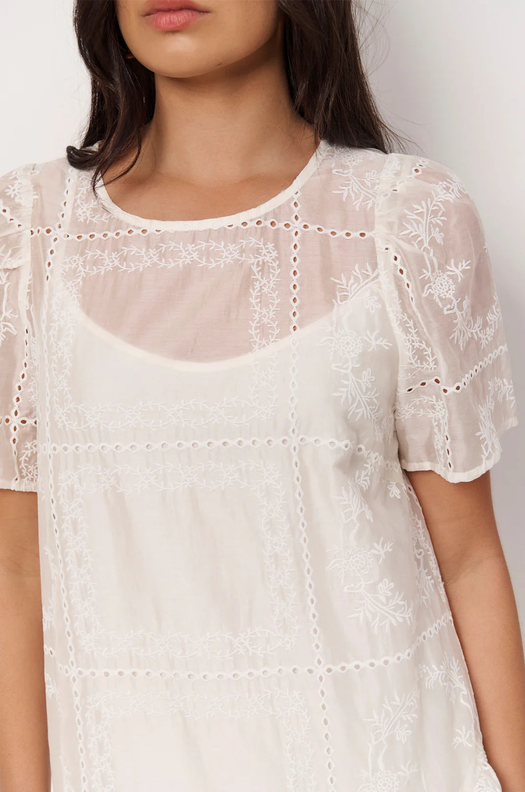 Mirelle Asymmetric Frill Short Dress White - Global Free Style