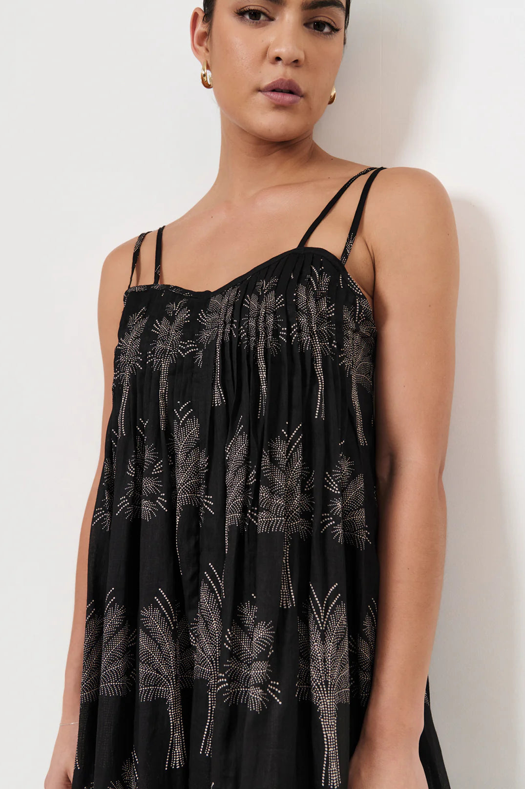 Indra Pintuck Maxi Dress Print - Global Free Style