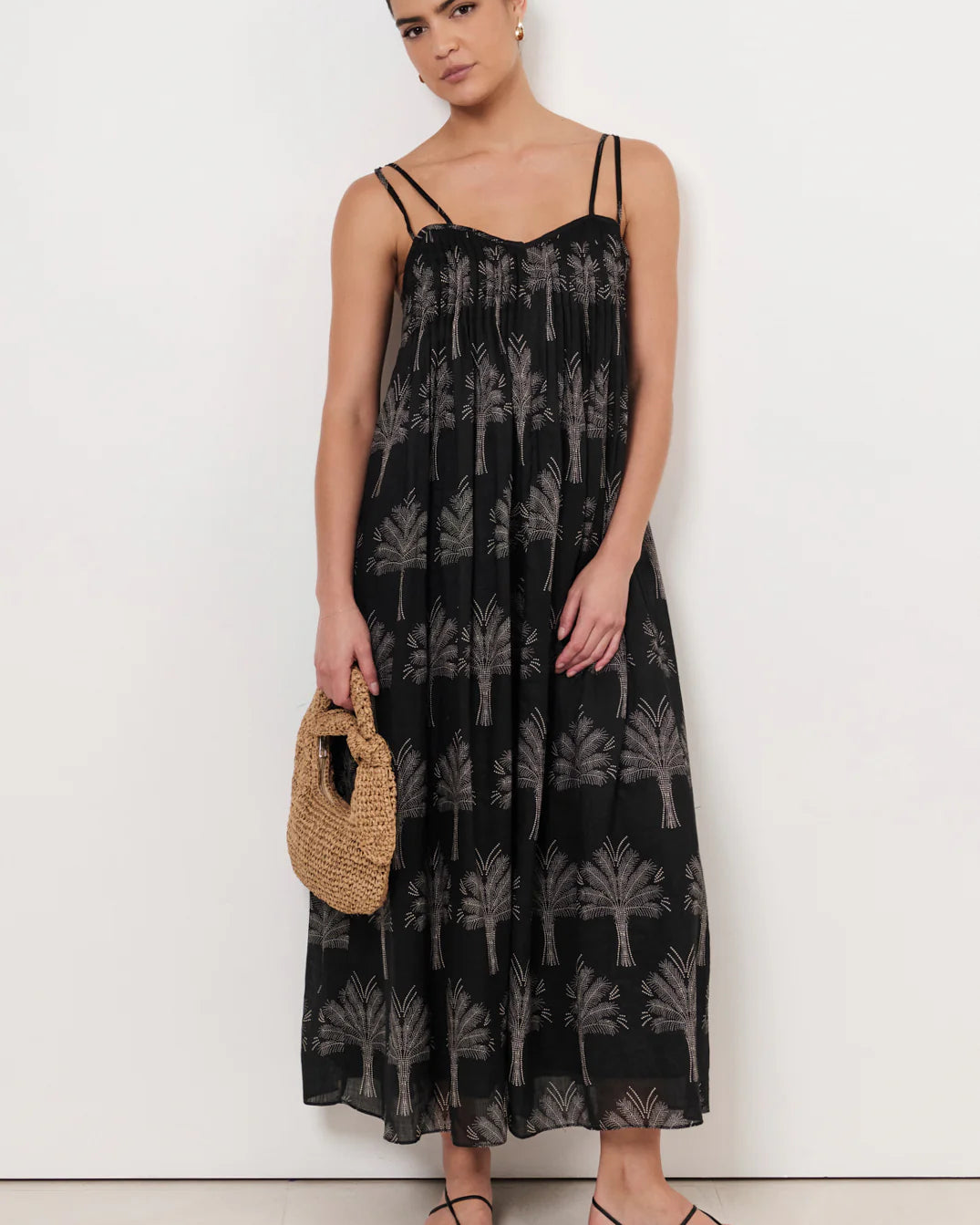 Indra Pintuck Maxi Dress Print - Global Free Style