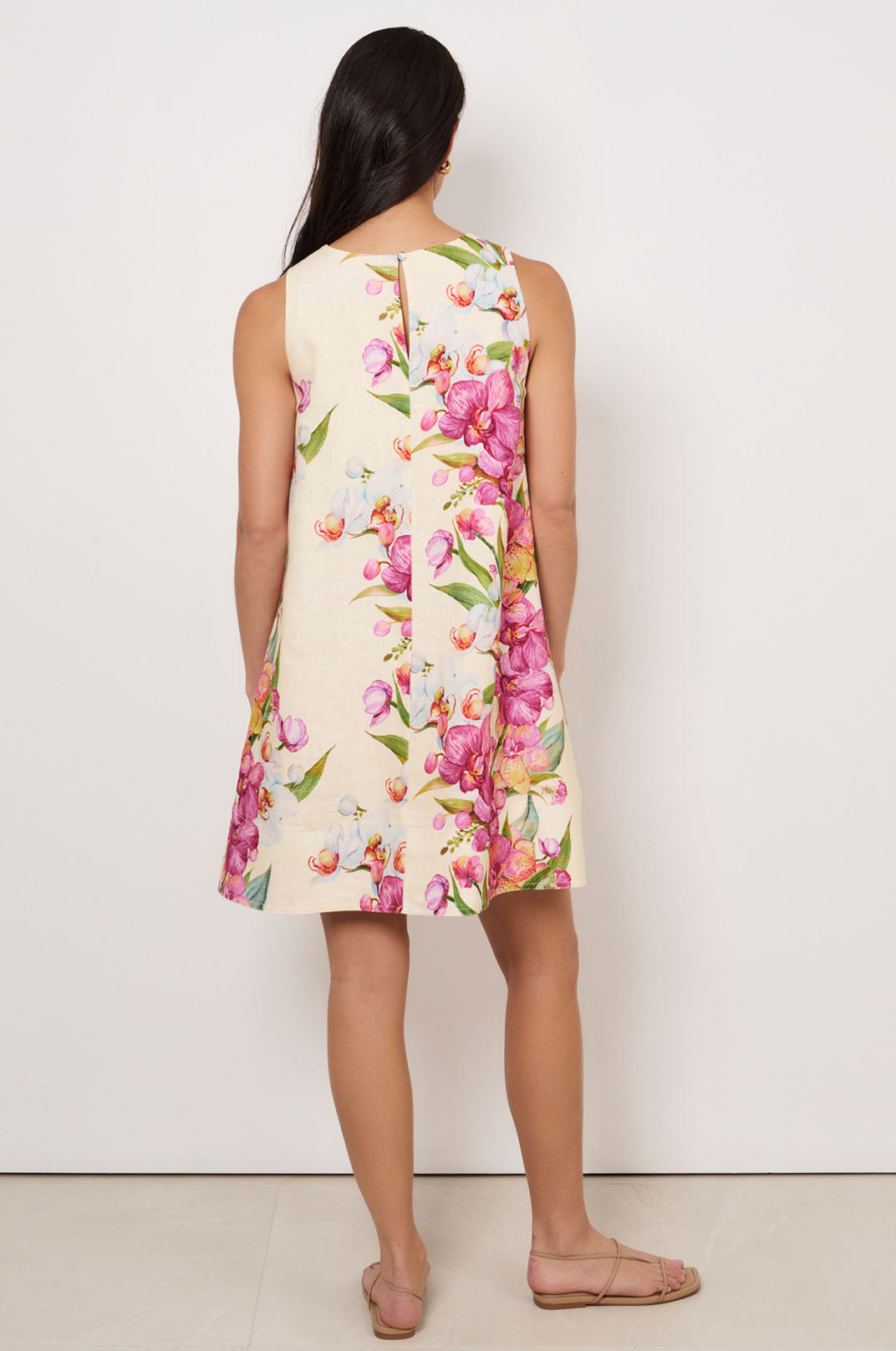 Cecelia A-Line Linen Dress Print Dresses Adorne