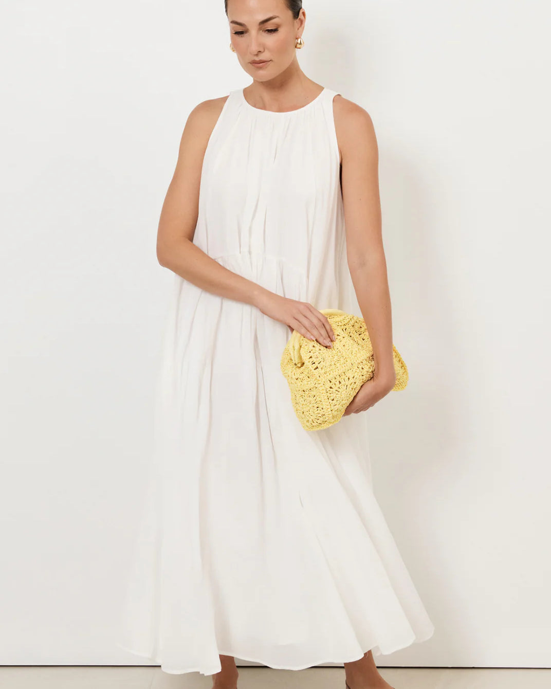 Ariah Midi Dress White - Global Free Style