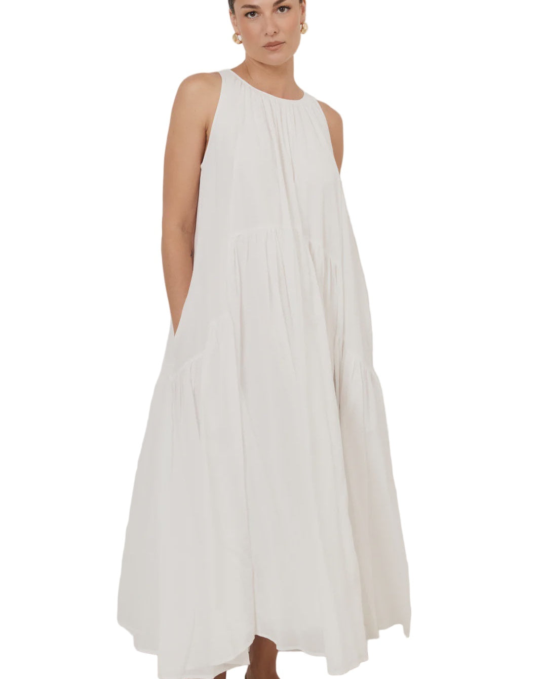 Ariah Midi Dress White - Global Free Style