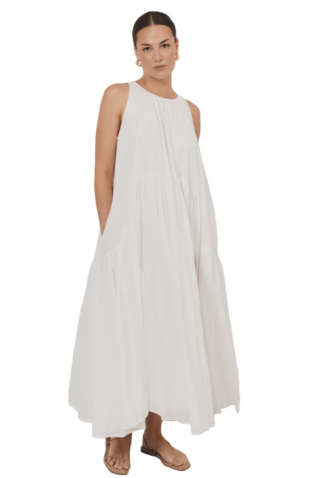 Ariah Midi Dress White - Global Free Style