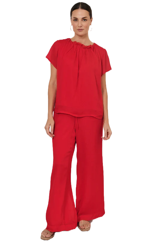 Asani Wide Leg Pant Red Bottoms Adorne S(8)