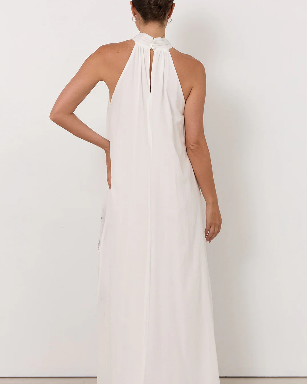 Kenzi High Neck Maxi Dress White Dresses Adorne