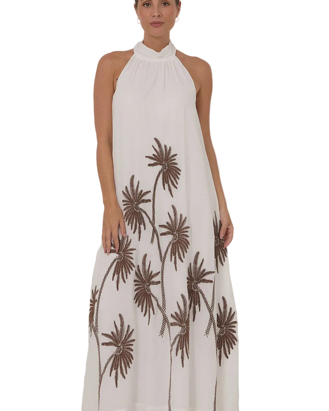 Kenzi High Neck Maxi Dress White Dresses Adorne S(8)