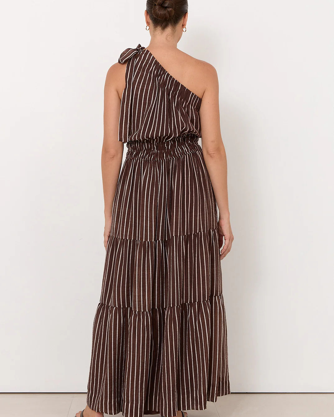 Eve One Shoulder Maxi Dress Stripe Dresses Adorne