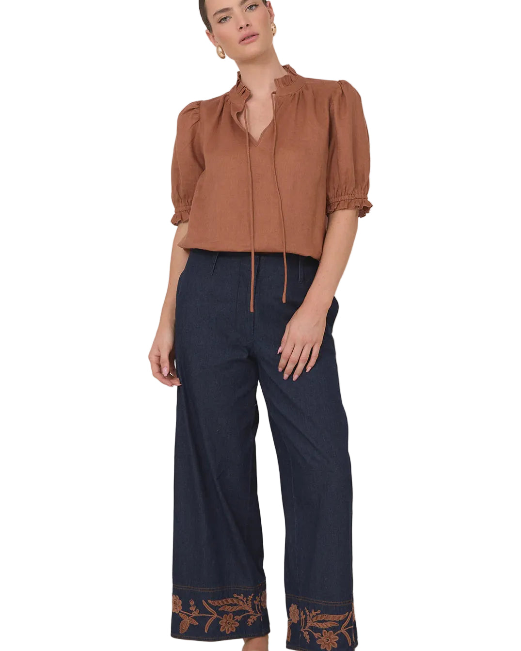 Jordana Light Weight Denim Crop Pant Denim Bottoms Adorne S(8)