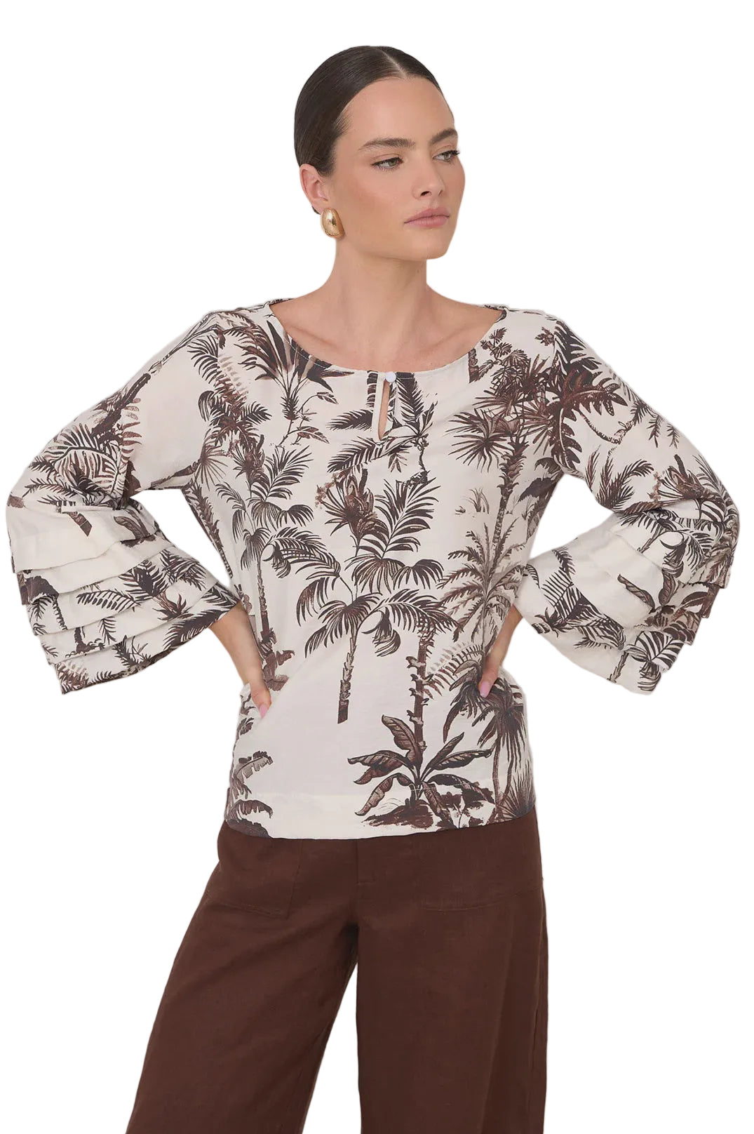 Etta Borneo Print Top Print Tops Adorne S(8)