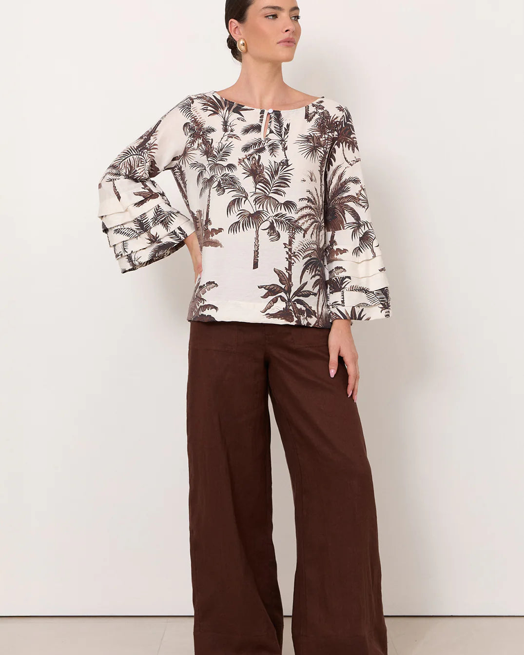 Etta Borneo Print Top Print Tops Adorne