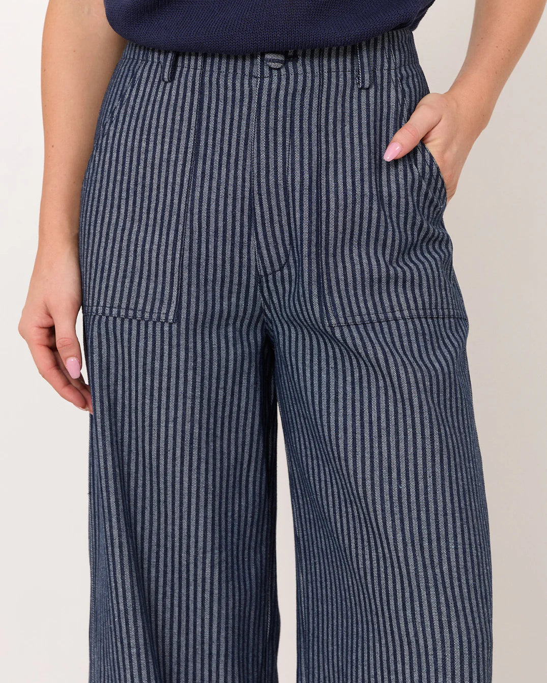Gabriella Stripe Denim Pant Stripe Denim Bottoms Adorne