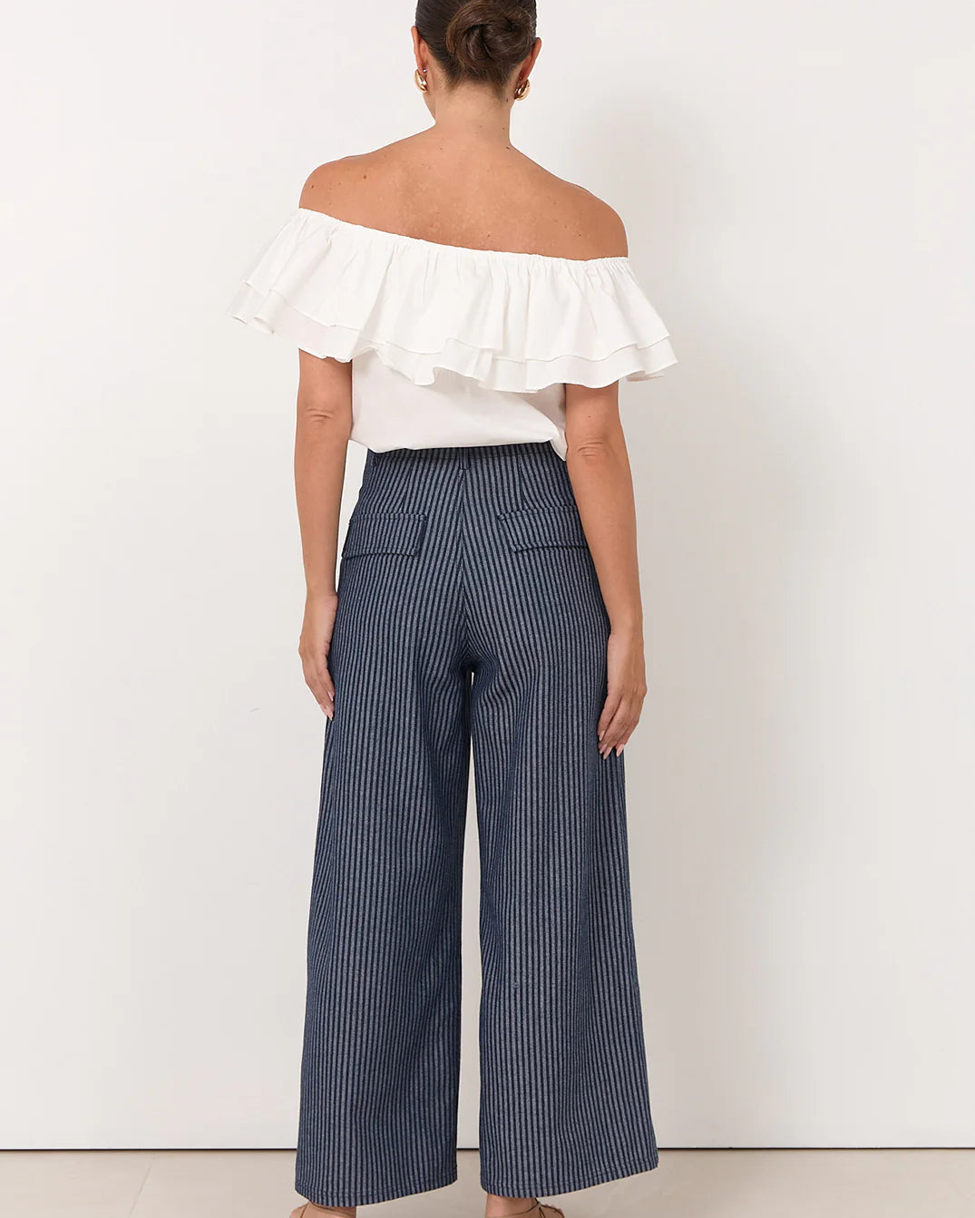 Gabriella Stripe Denim Pant Stripe Denim Bottoms Adorne