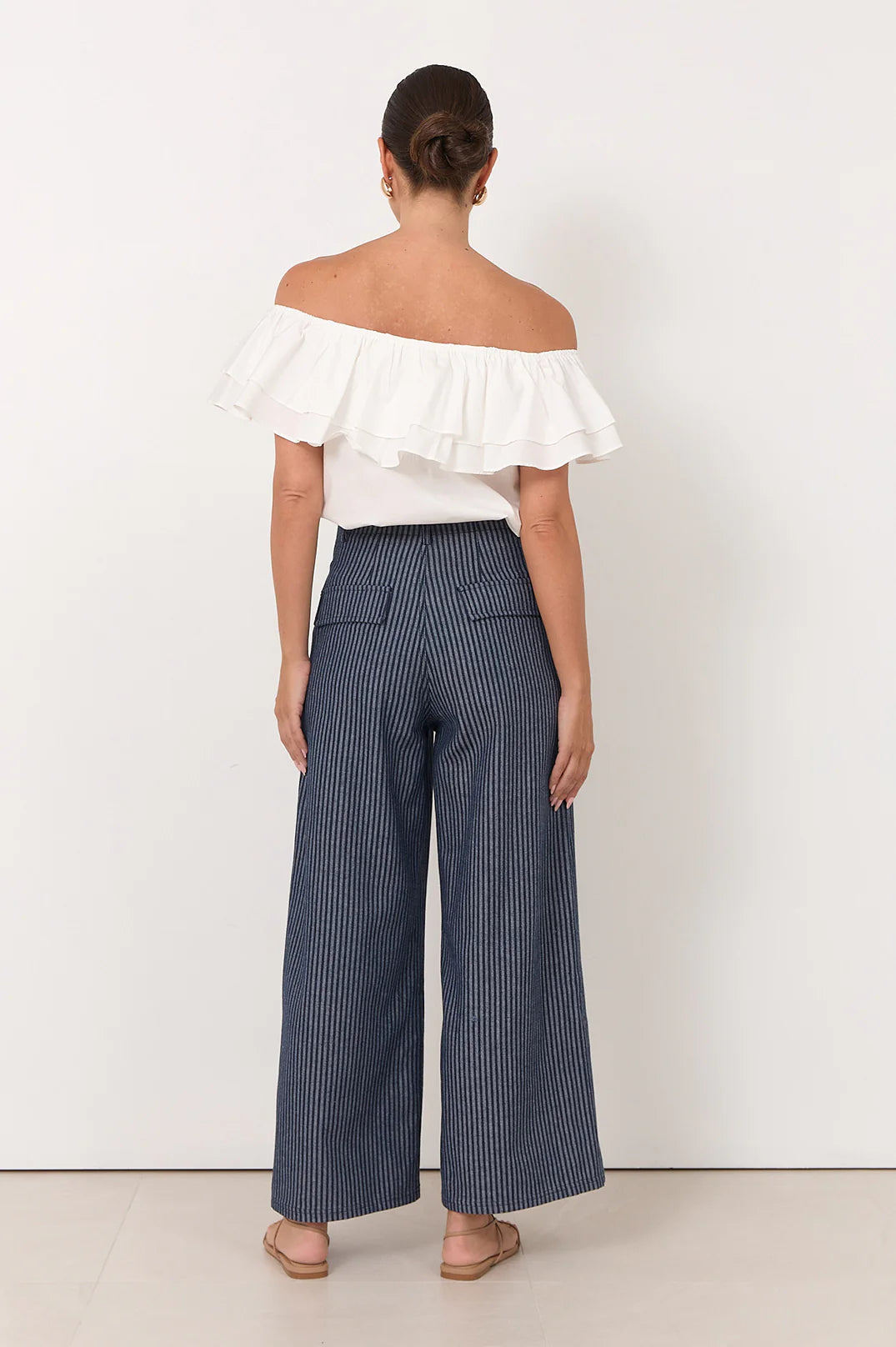 Gabriella Stripe Denim Pant Stripe Denim Bottoms Adorne