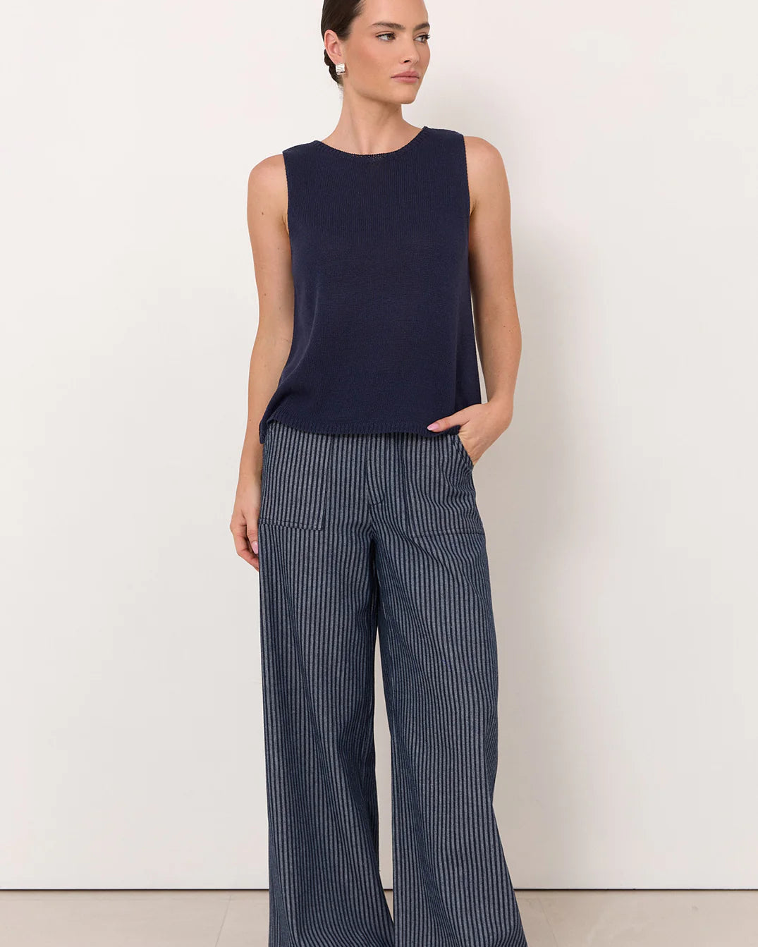 Gabriella Stripe Denim Pant Stripe Denim Bottoms Adorne