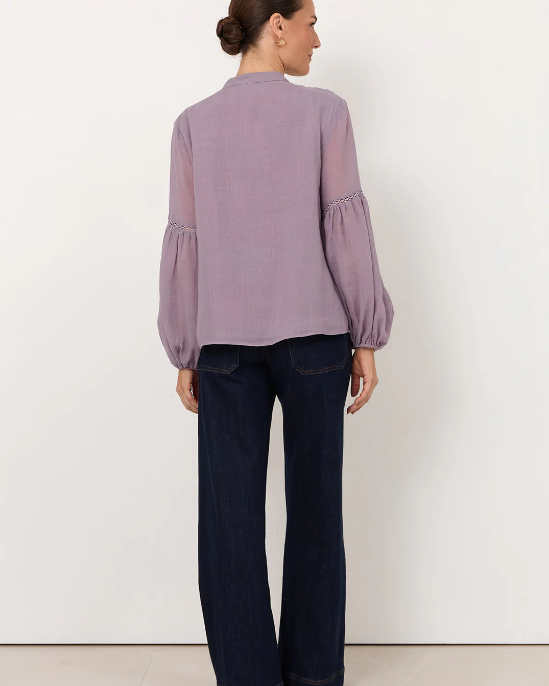 Rana Trim Detail Top Lilac Tops Adorne