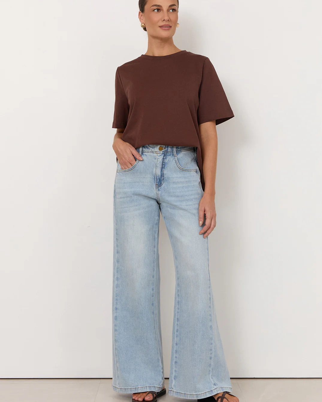 Kaylee Side Panel Detail Jeans Light Denim Bottoms Adorne