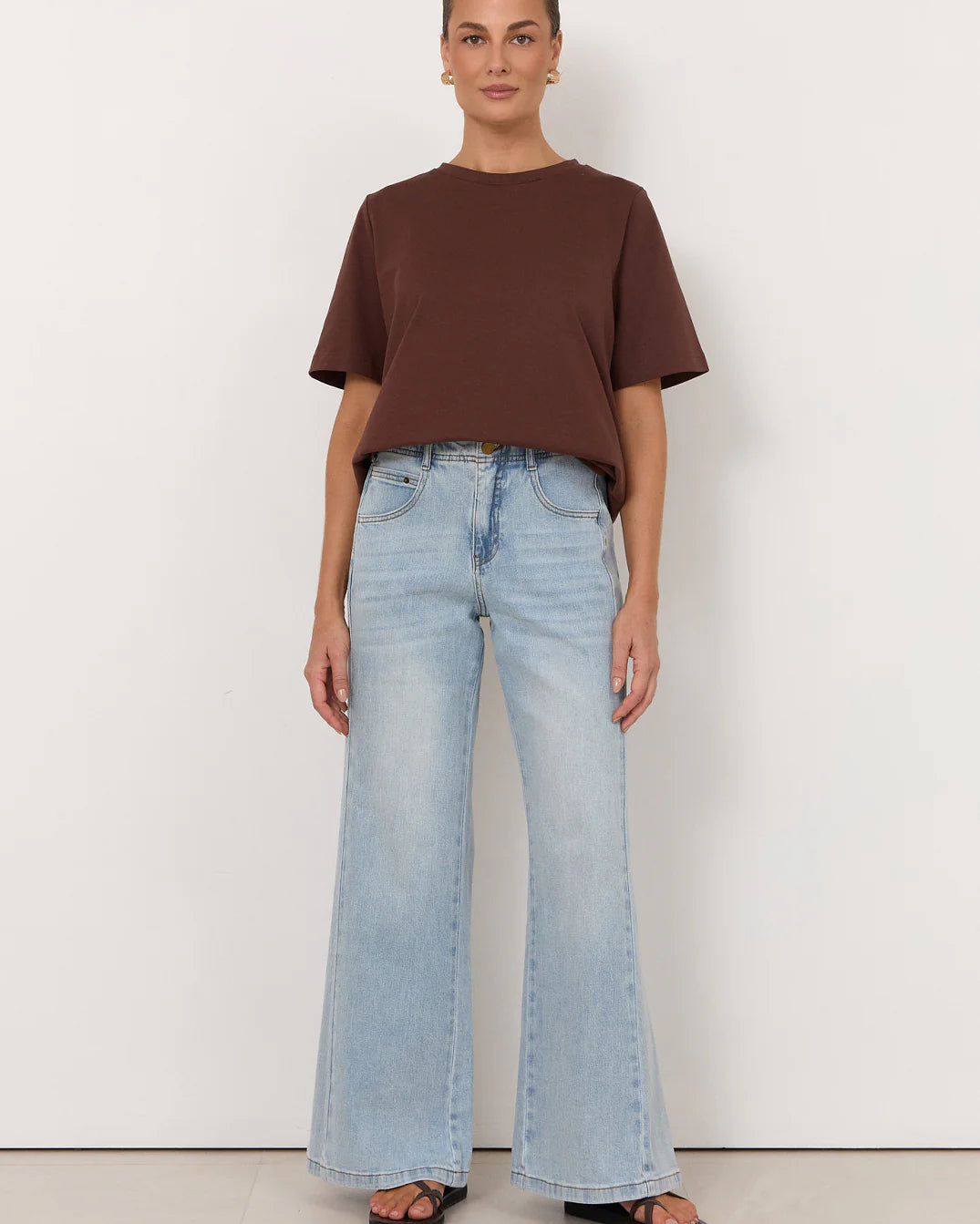 Kaylee Side Panel Detail Jeans Light Denim Bottoms Adorne