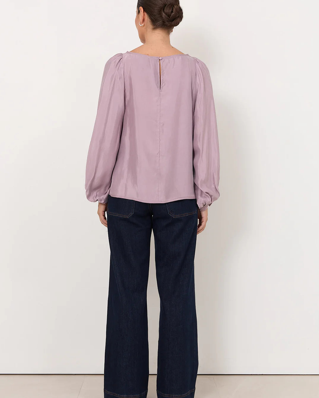 Ulla Boat Neck Cupro Top Lilac Tops Adorne