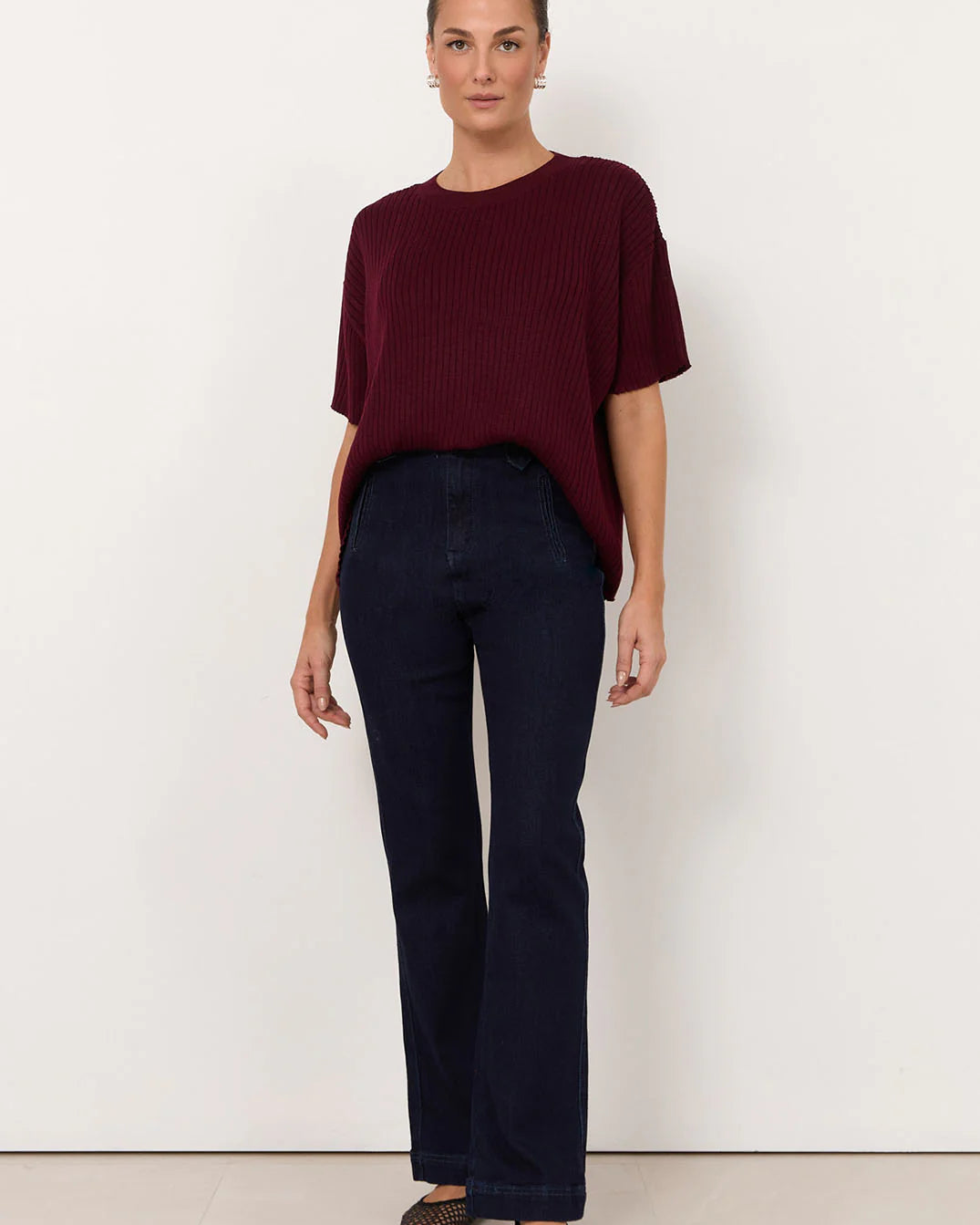 Miro Slim Bootleg Jean Dark Denim Bottoms Adorne