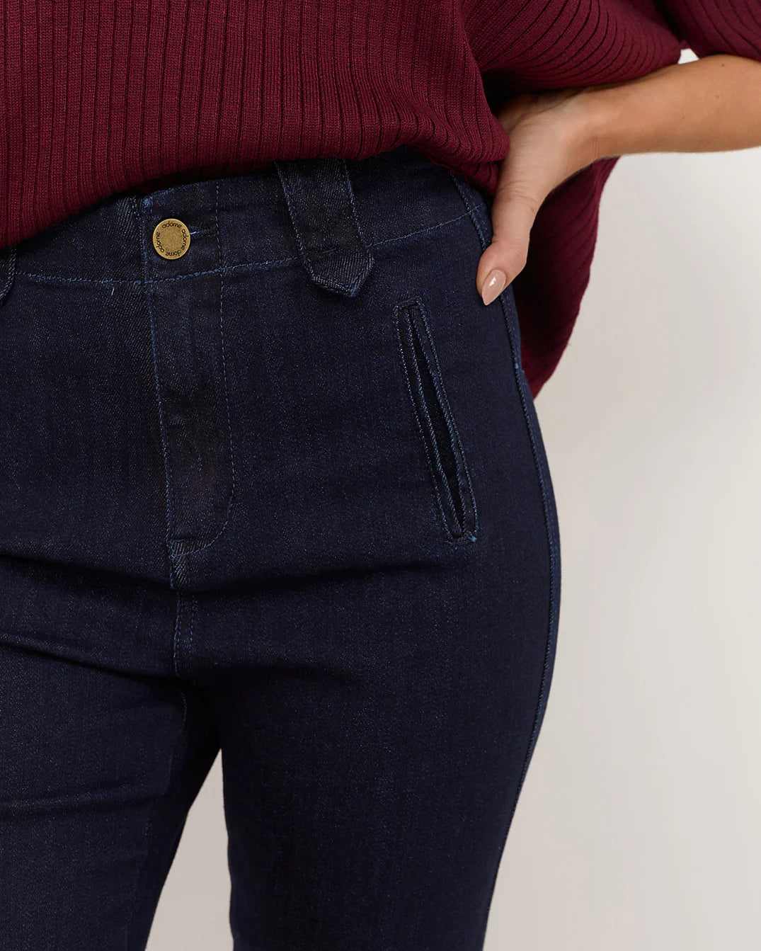 Miro Slim Bootleg Jean Dark Denim Bottoms Adorne