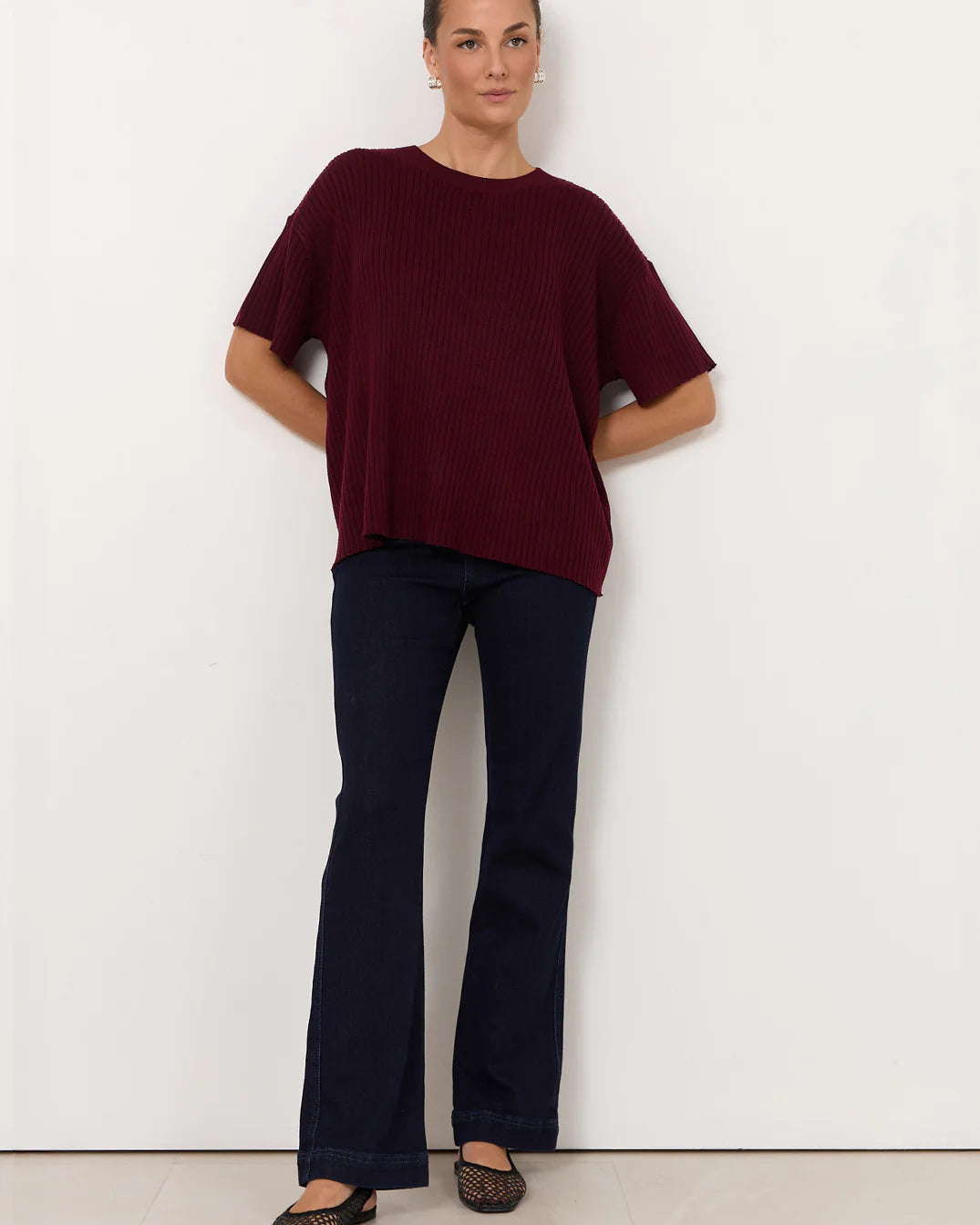 Miro Slim Bootleg Jean Dark Denim Bottoms Adorne