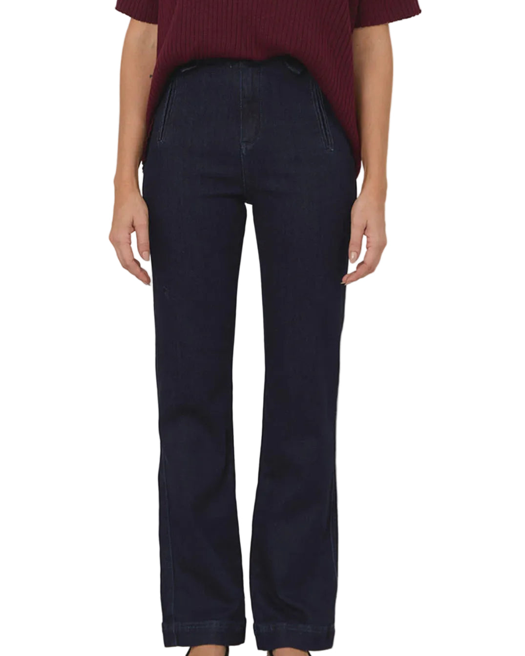 Miro Slim Bootleg Jean Dark Denim Bottoms Adorne S (8)