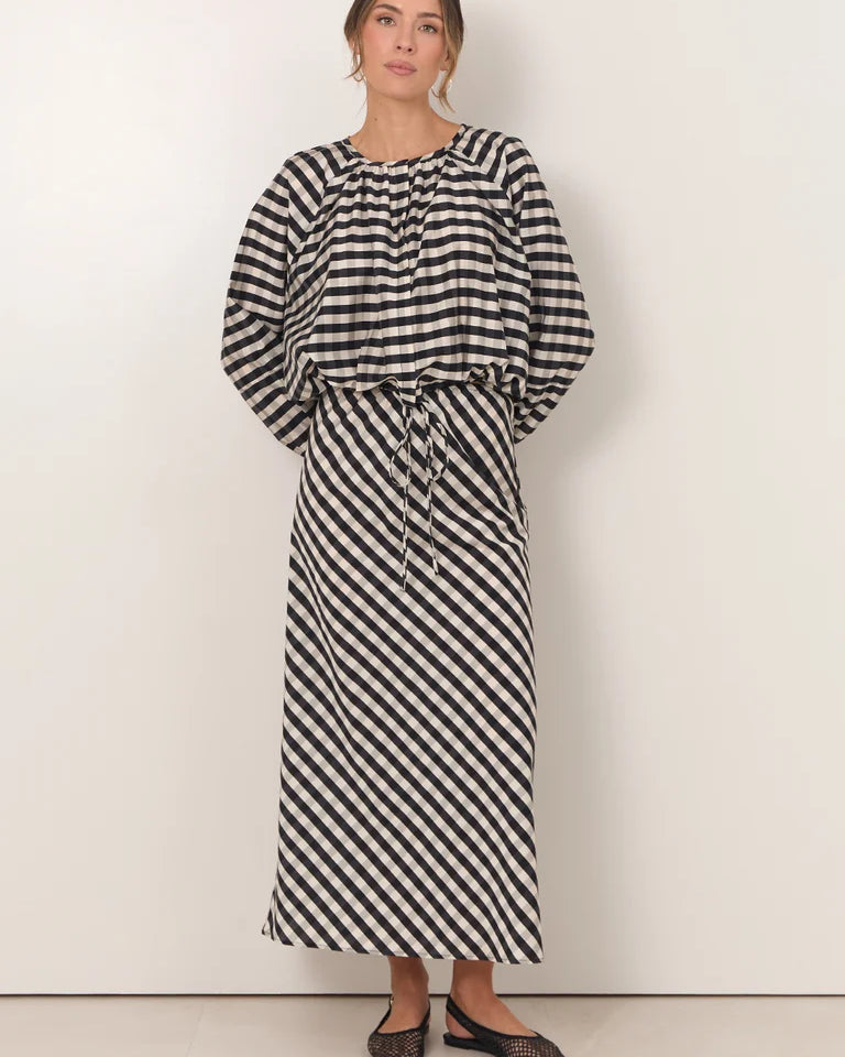 Mae Gingham Maxi Skirt Print Skirts Adorne
