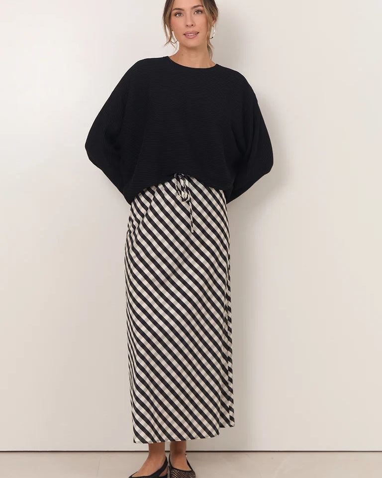 Mae Gingham Maxi Skirt Print Skirts Adorne