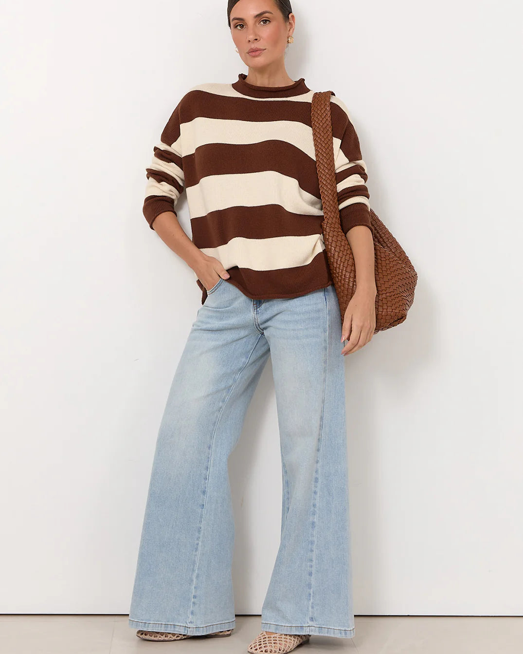 Kaylee Side Panel Detail Jeans Light Denim Bottoms Adorne