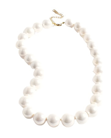 Chunky Faux Pearl Necklace Cream - Global Free Style