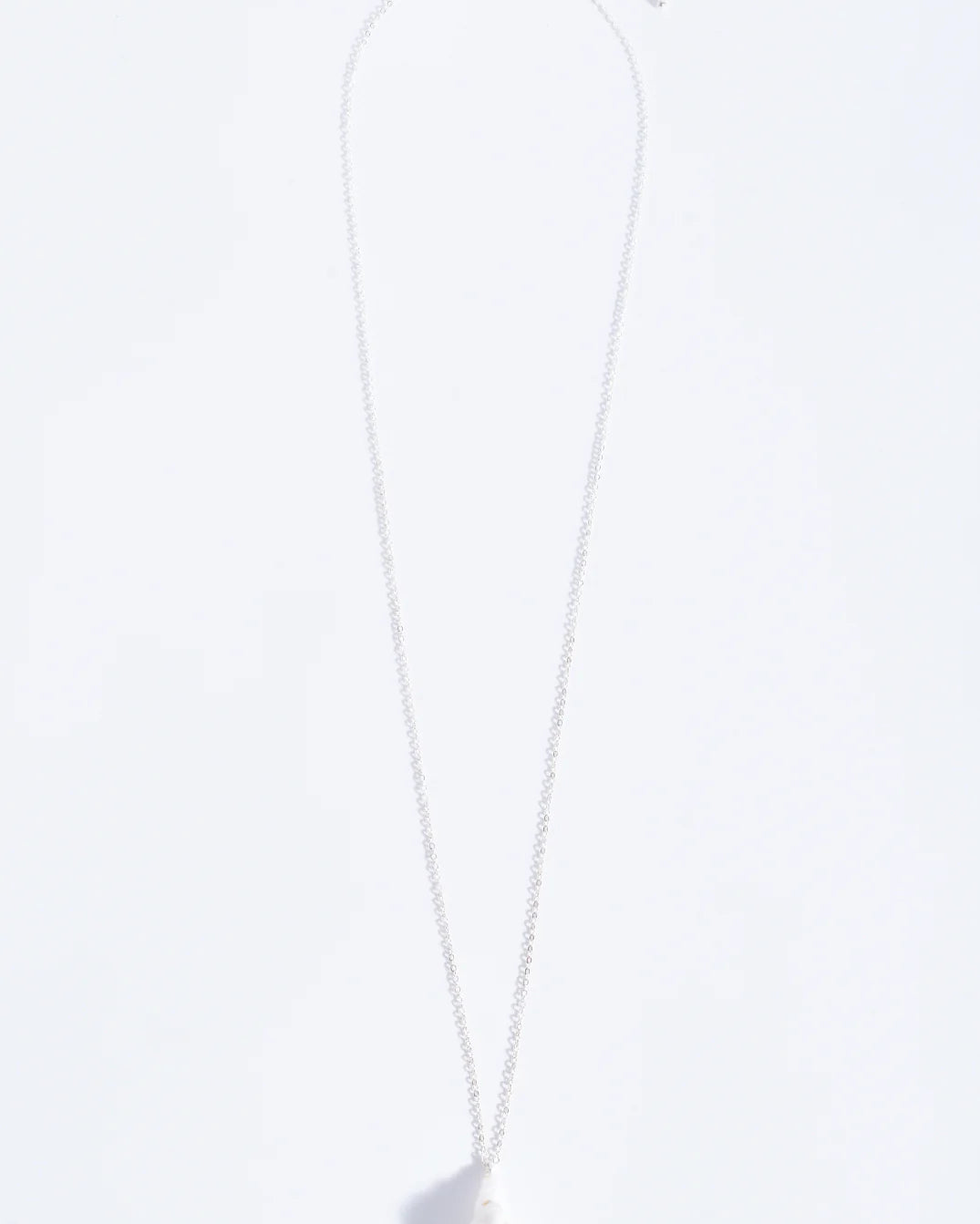 Fine Long Chain Baroque Necklace Cream Silver Necklaces Adorne