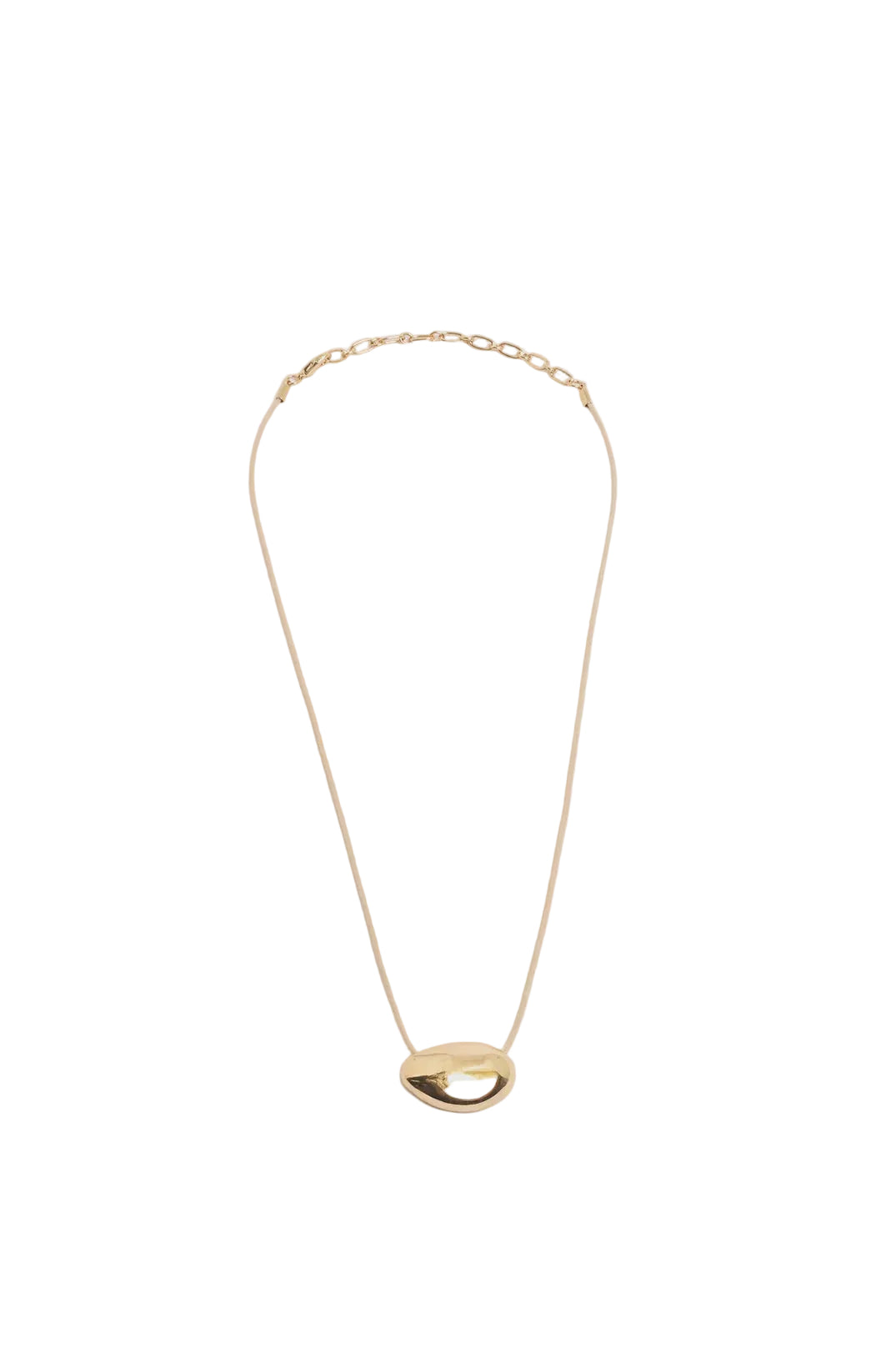 Oval Pendant Short Leather Necklace Camel Gold Necklaces Adorne