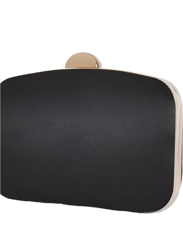Adorne Alayna Satin Structured Clutch Black - Global Free Style