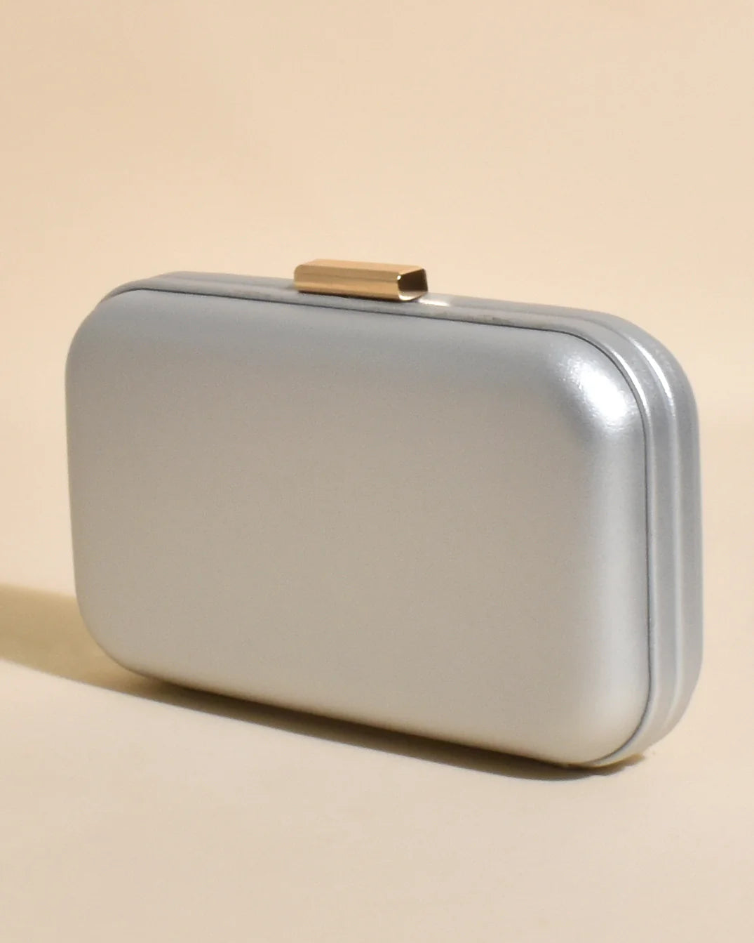 Emmaline Structured Event Clutch Silver Bags and Purses Adorne