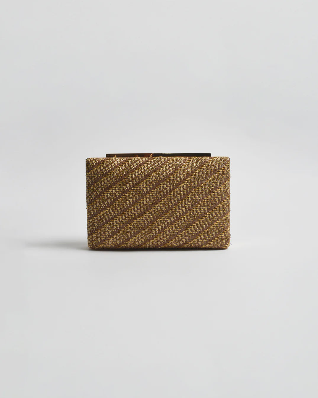 Weave Structured Clutch Chocolate/Gold - Global Free Style