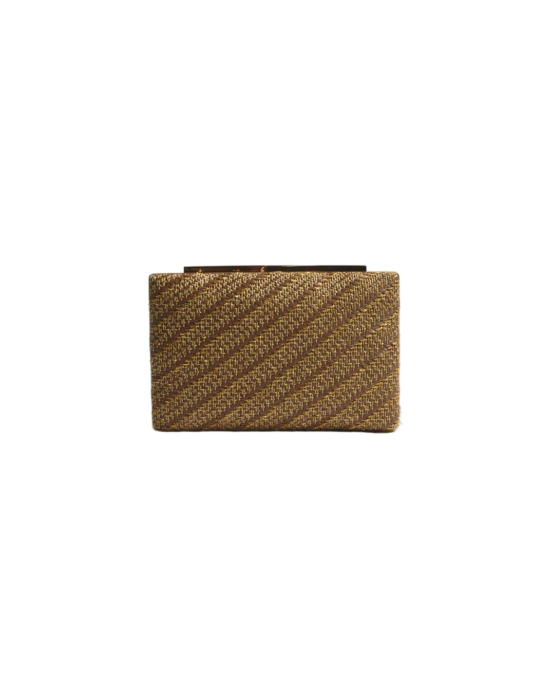 Weave Structured Clutch Chocolate/Gold Bags and Purses Adorne