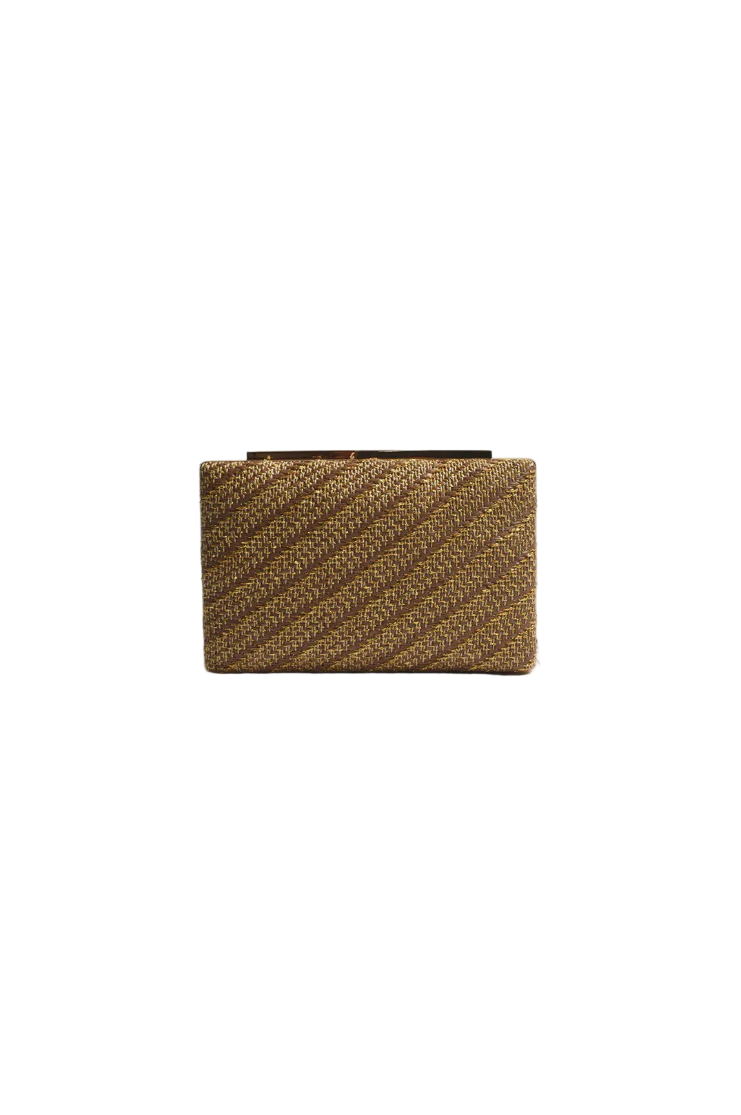 Weave Structured Clutch Chocolate/Gold Bags and Purses Adorne