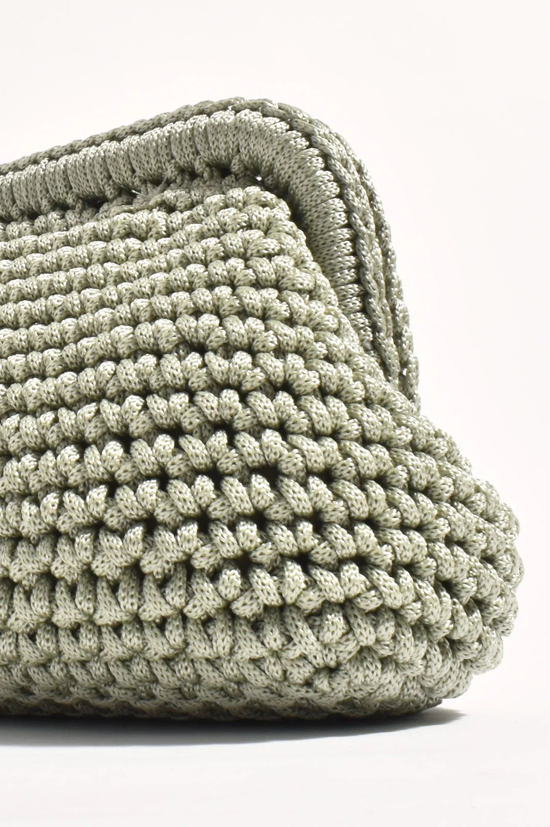 Regan Macrame Weave Clutch Khaki Bags and Purses Adorne