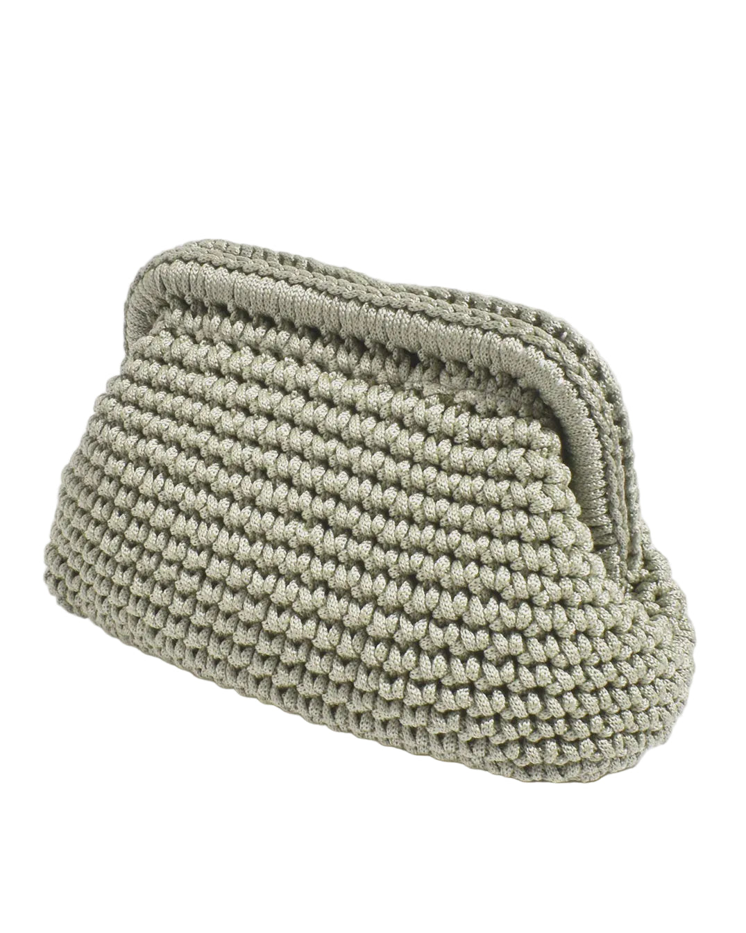 Regan Macrame Weave Clutch Khaki Bags and Purses Adorne
