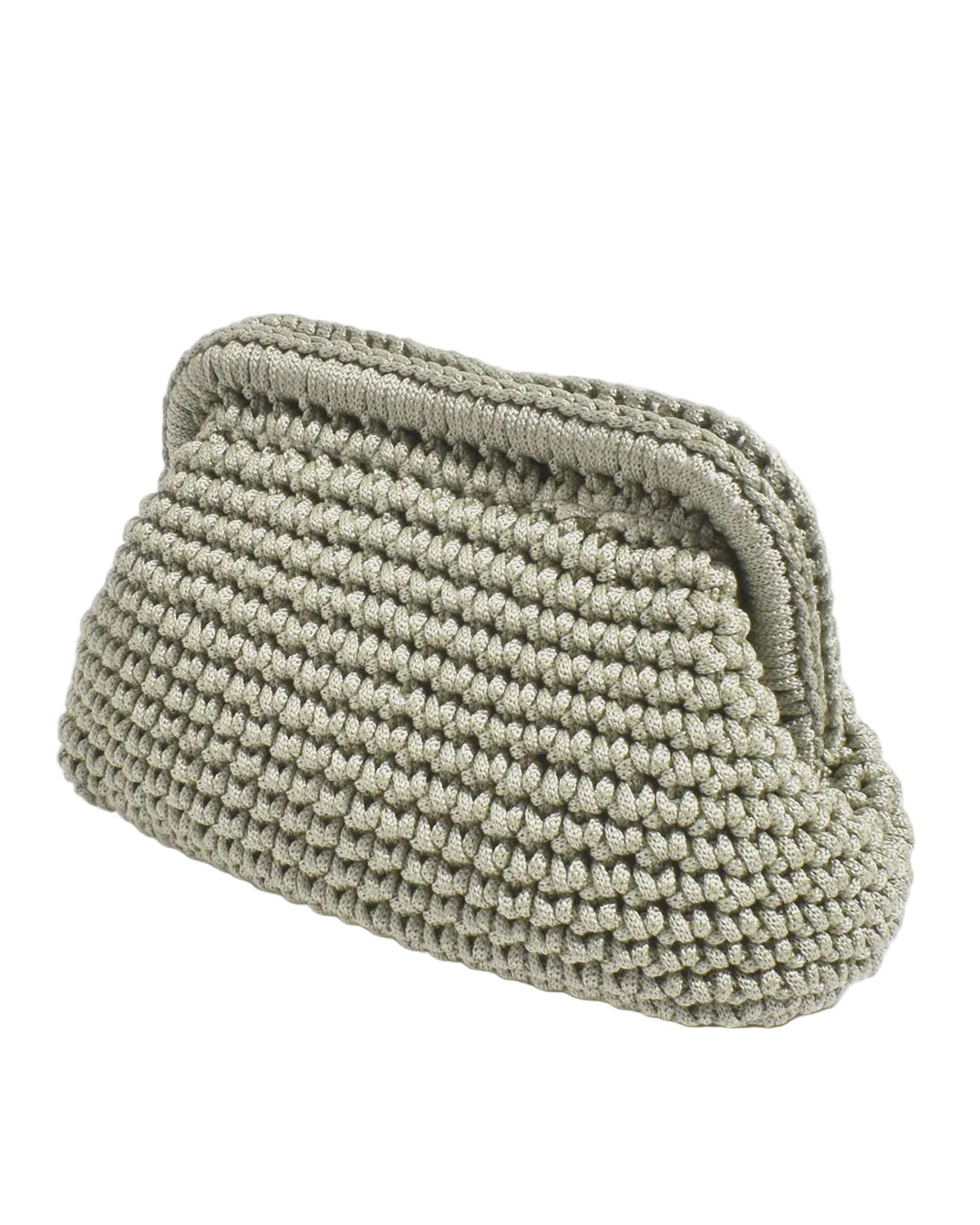 Regan Macrame Weave Clutch Khaki Bags and Purses Adorne