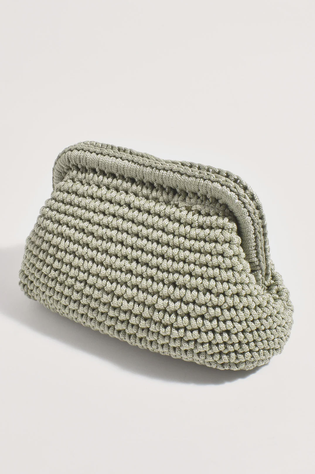 Regan Macrame Weave Clutch Khaki Bags and Purses Adorne