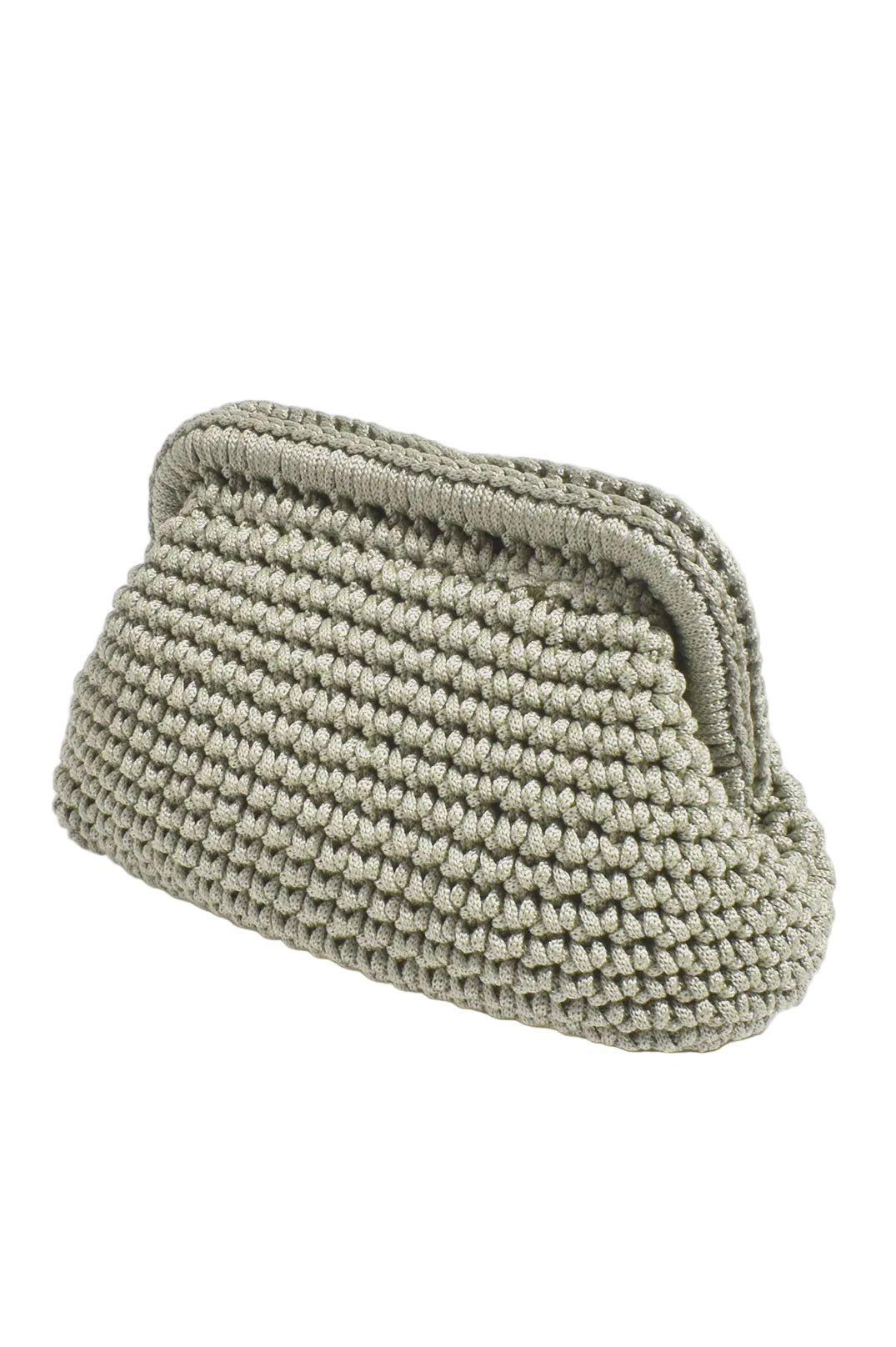 Regan Macrame Weave Clutch Khaki Bags and Purses Adorne