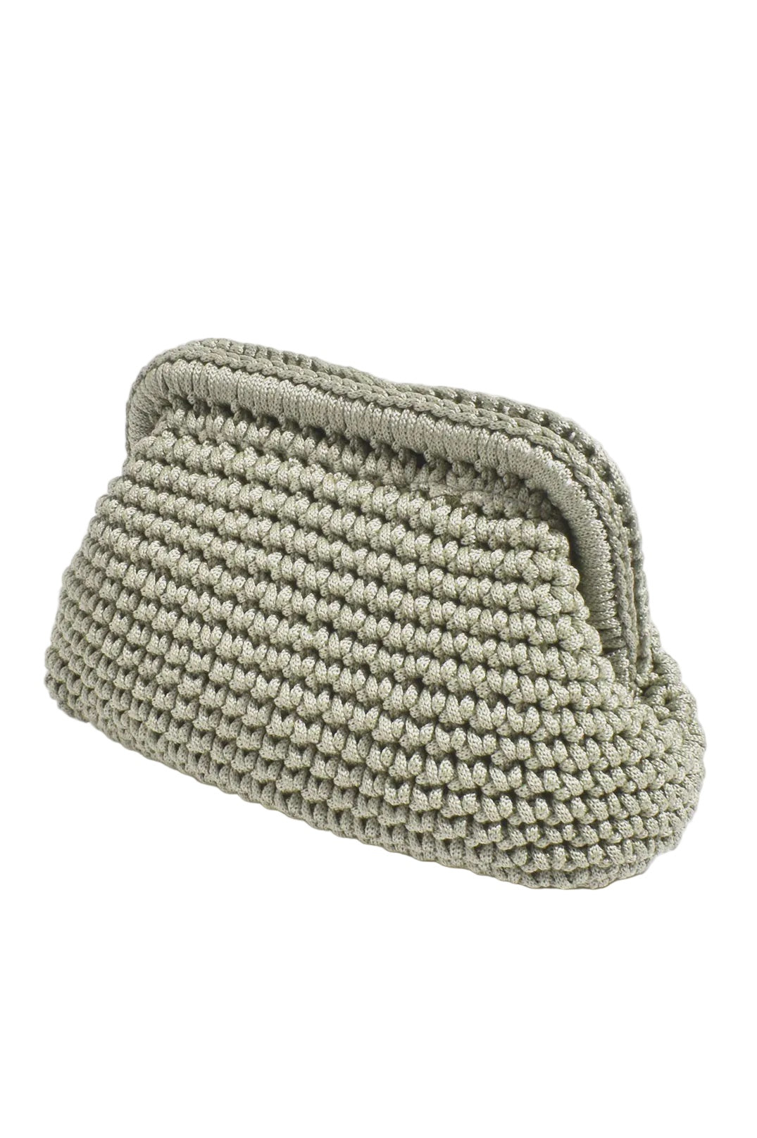 Regan Macrame Weave Clutch Khaki Bags and Purses Adorne