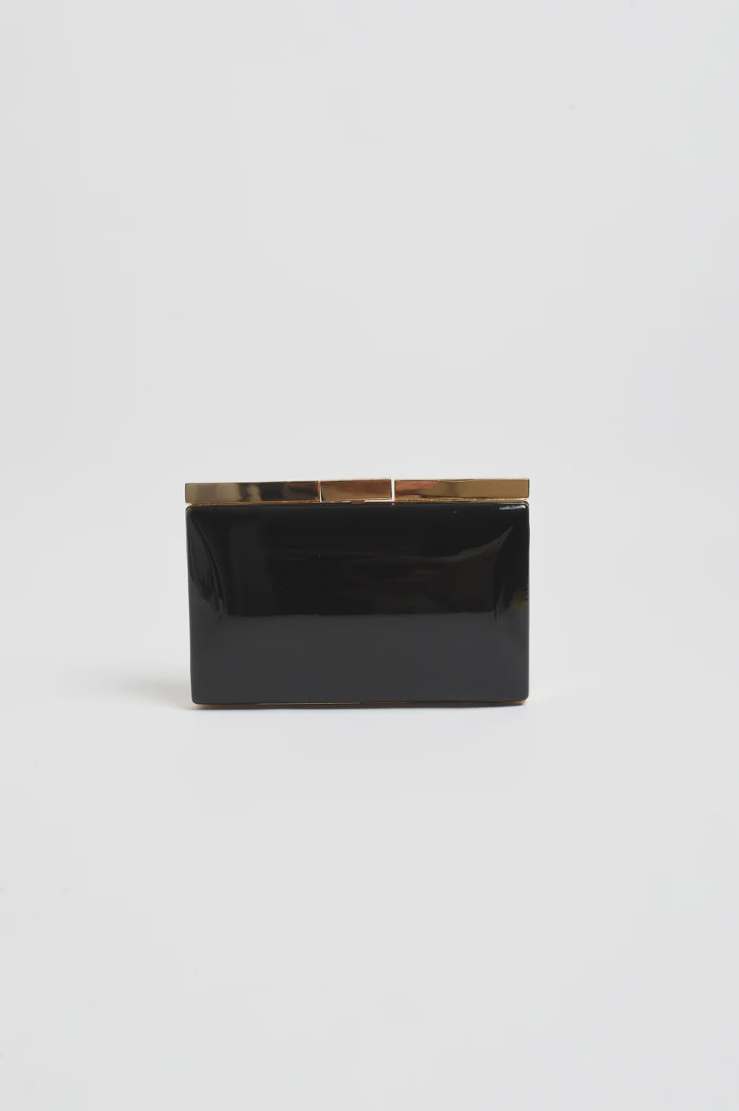 Simona Gloss Structured Clutch Black - Global Free Style