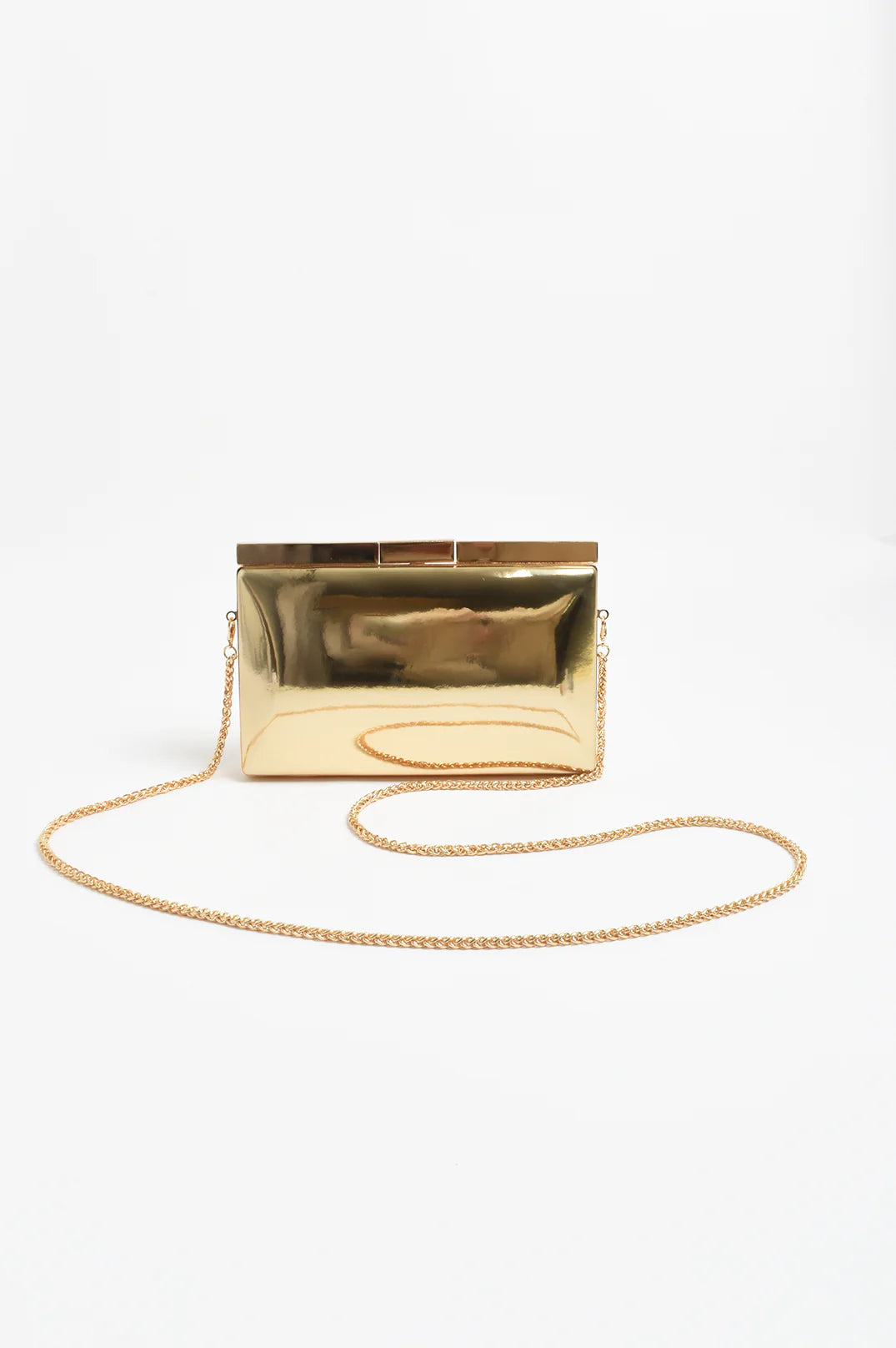 Simona Gloss Structured Clutch Gold - Global Free Style