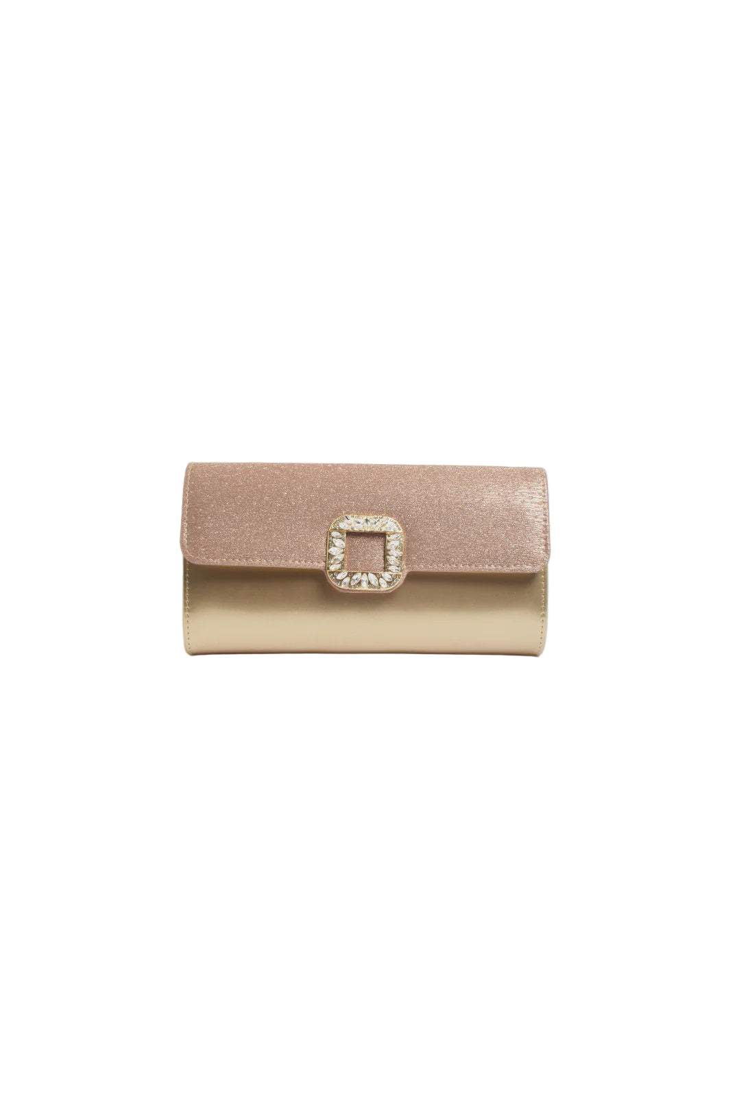 Dolores Diamante Clasp Fold over Clutch Gold - Global Free Style