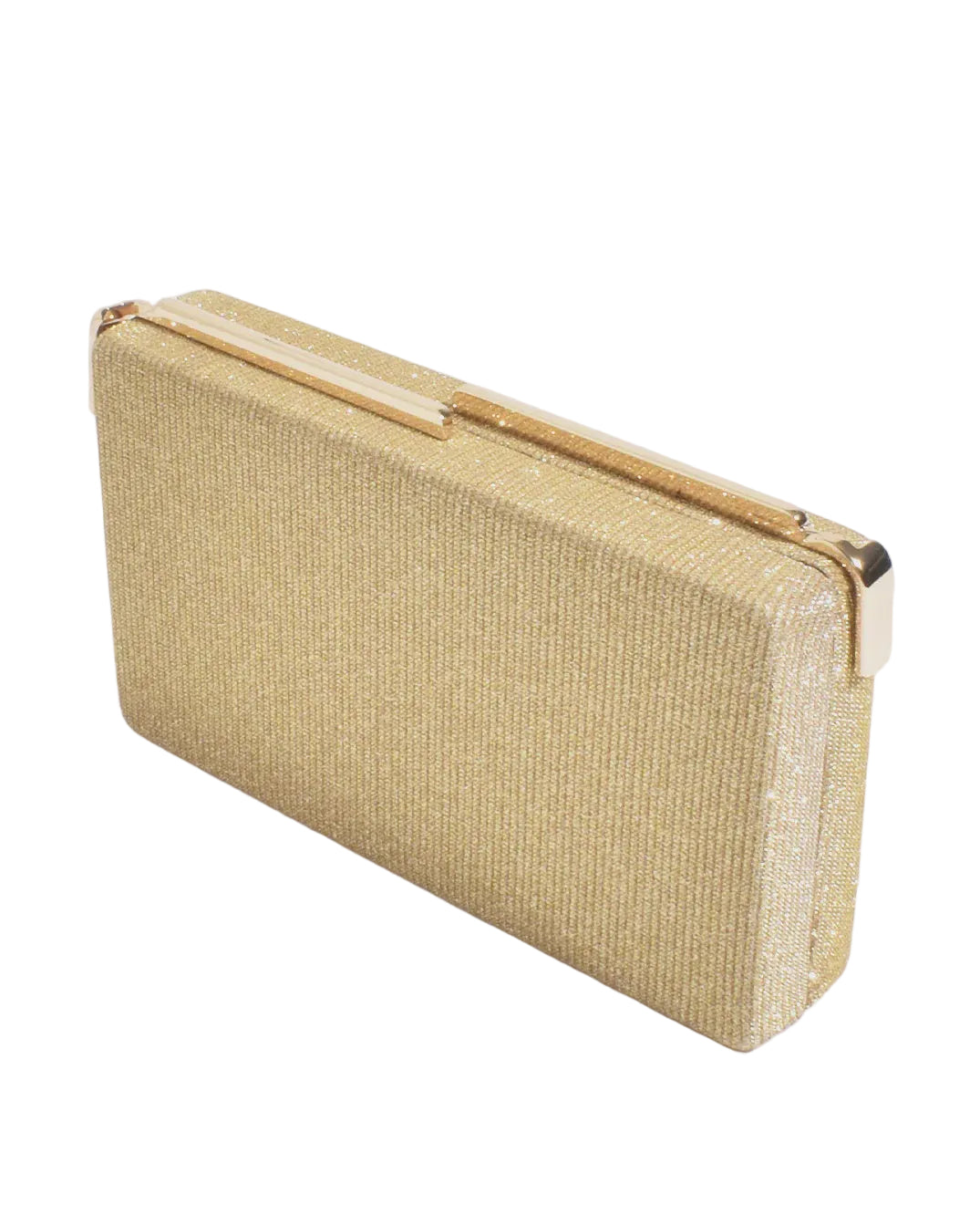 Charlene Rectangle Structured Clutch Gold Bags and Purses Adorne