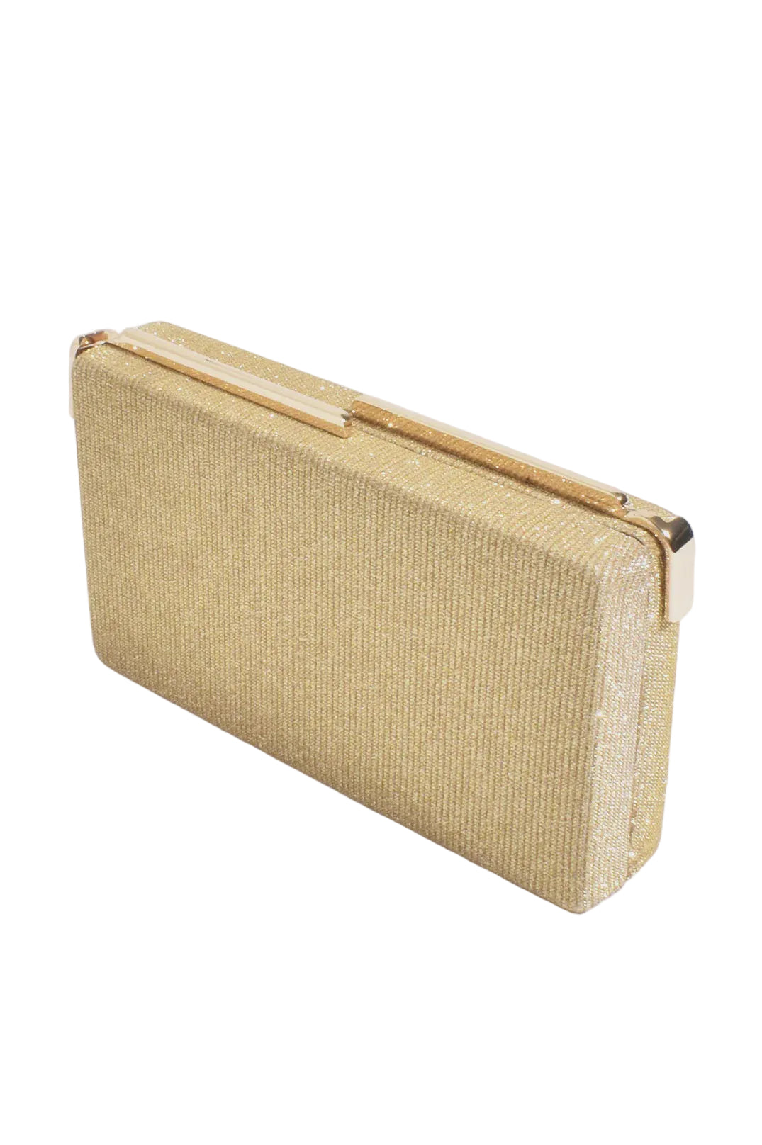 Charlene Rectangle Structured Clutch Gold Bags and Purses Adorne
