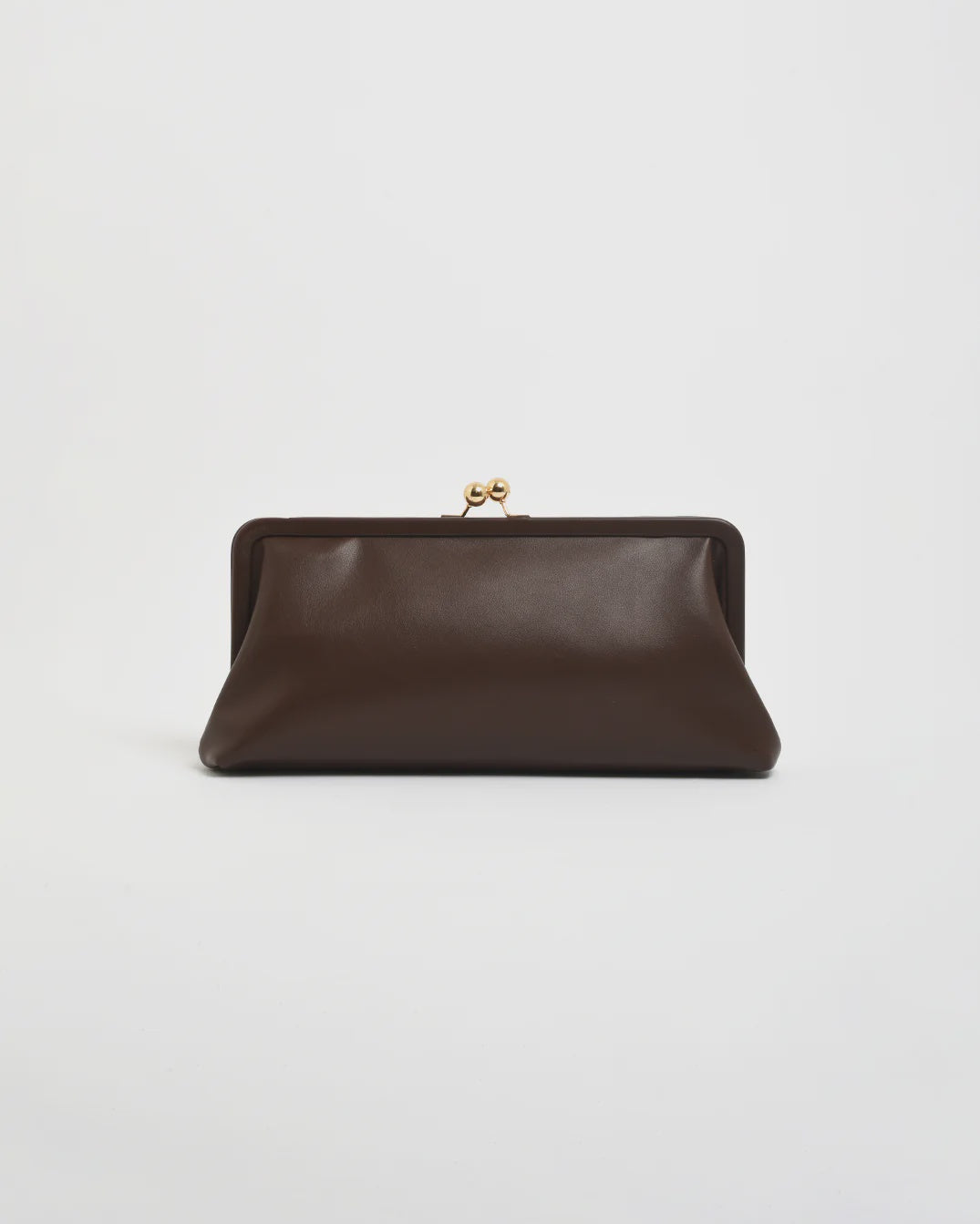 Clip Top Soft Rectangle Clutch Chocolate Bags and Purses Adorne