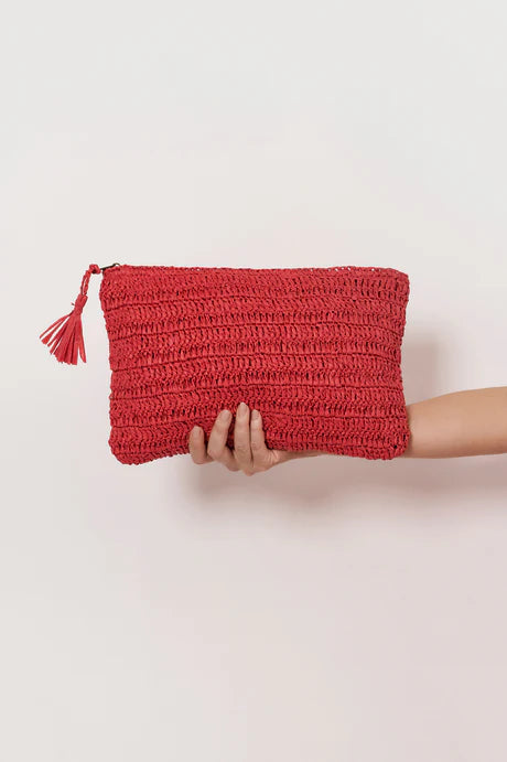 Paper Weave Large Pouch Red Bags and Purses Adorne